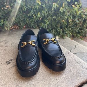 Zara Lug Sole genuine Leather Loafers